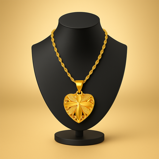 Elegant Gold Heart Pendant for Women